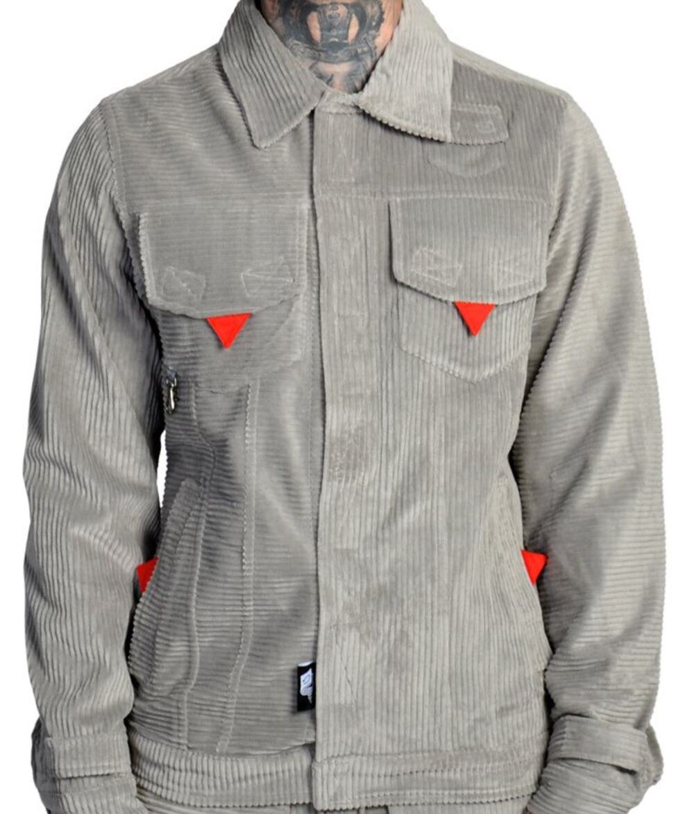 The Hideout Clothing Psychedelic Corduroy Jacket/Pants Set Size S Gray/Red